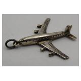 Vtg 800 Silver Airplane Pendant Boeing 747, DC-8?