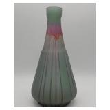 Vtg Rueven Art Nouveau Style Satin Glass Vase
