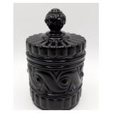Baccarat Russe Black Crystal Bonbonnaire Jar