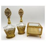 Mid Century German Ormolu Perfumes & Casket