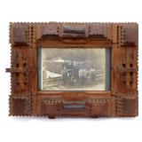 Antique Folk Art Tramp Art Frame