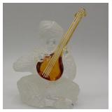 St Louis France Crystal Lute Player Musician