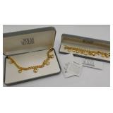 Nolan Miller Rhinestone Hearts Necklace & Bracelet