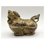 900 Silver Asian Foo Dog Betel Nut Box 94.7g
