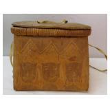 Algonquin Birch Bark Mocuck Lidded Basket