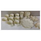 Lenox China 8 Courtyard Mugs, Oyster Plate, Vases