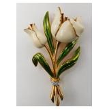 Ari D. Norman London Czech Crystal Tulip Brooch