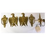 India Brass Eagle Door Knocker & Sconce
