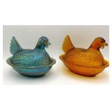 Hen on Nest  Pair Indiana Glass Candy Dish