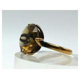 14k Gold Smokey Quartz Cocktail Ring
