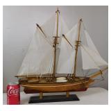 Wooden Model Sailing Ship 21x22