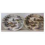 2 Staffordshire Ironstone Yorkshire Platters