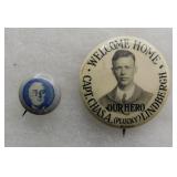 FDR Roosevelt & 1927 Capt Lindbergh Pinback Button