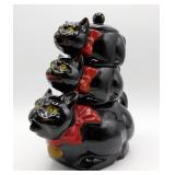 Mid Century Wales Japan Black Cat Tea Set