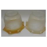 2 Vianne French Cognac Frosted Lamp Shades