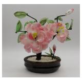 Chinese Jade Glass Bonsai Tree