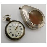 Leo 800 Silver Pocket Watch & Friso Case