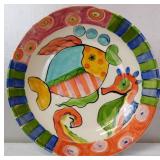 Vicki Carroll 1994 Large Fish & Seahorse Bowl 14"