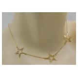 14k Gold Stars Necklace