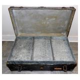 Black Footlocker w Galvanized Steel Tray