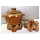 Frankoma Pottery Casserole Beanpot & Warmers
