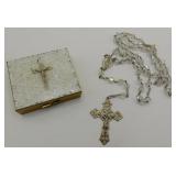 Chapel Sterling & Aurora Borealis Crystal Rosary