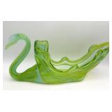 vtg Murano Blown Glass Swan Center Bowl