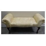 Queen Anne Damask Boudoir Bench