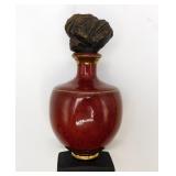 Signed Oxblood Art Pottery Perfume Bottle