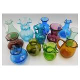 12 Mid Century Crackle Glass Pitchers