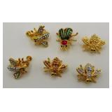 Joan Rivers Rhinestone Bees & Cabochon Insect Pins