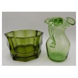 Mid Century Blown Glass Pitcher & Bowl