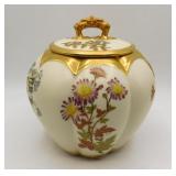 19th c Royal Worcester Blush Ivory Biscuit Jar