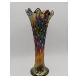Northwood? Carnival Glass Swung Tree Trunk Vase