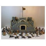 Antique Medieval Toy Castle Fort & Lead Soldiers