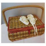1960's Dritz Woven Sewing Basket etc.
