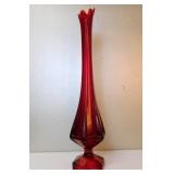 Viking Epic Column 24' Red Swung Glass Vase
