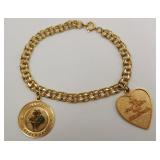14k Gold Vintage Charm Bracelet 13.1g