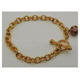 Ross Simons 14k over 925 Amethyst Charm Bracelet