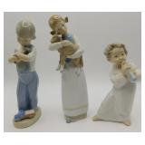 3 Lladro Figurines Anges Boy & Girl