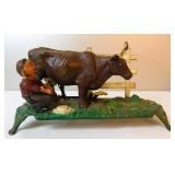Cow Kicking Book of Knowledge Iron Mechanical Bank