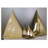 3 MCM 1970s Syroco 3D Sailboats Wall Art