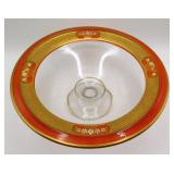 Gold Engrusted Fruit & Flowers Footed Center Bowl