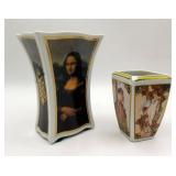 Goebel Mucha Artis Orbis & Mona Lisa Vase Pair