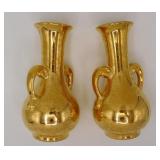 Pearl China Co. 22 Kt. Gold Decorated Vases