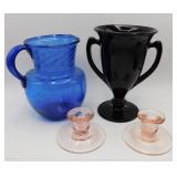 Vintage Glass Depression, Cobalt Pitcher etc