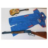 Marx Toys Rifle, Amoco Gas Uniform, Mattel Guitar