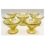 8 Federal Glass Madrid Amber Depression Sherbets