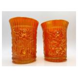 Imperial Lustre Rose Carnival Glass Tumblers