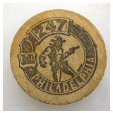 The 247 Philly Gay Bar Wooden Nickel Drink Token
